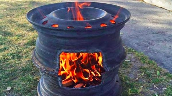 tire rims fire pit