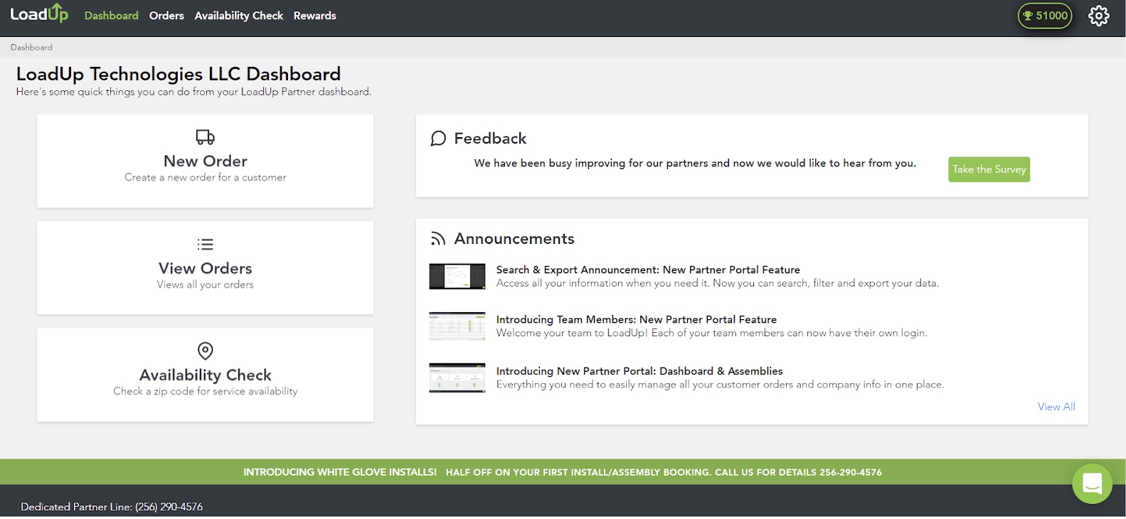 New Partners Portal Dashboard