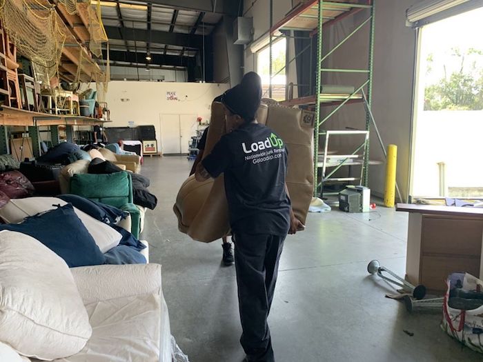 Donating furniture picked up to a local charity