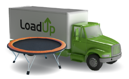 LoadUp box truck with a trampoline ready for removal