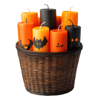 Basket of old candles ready for quick and professional disposal