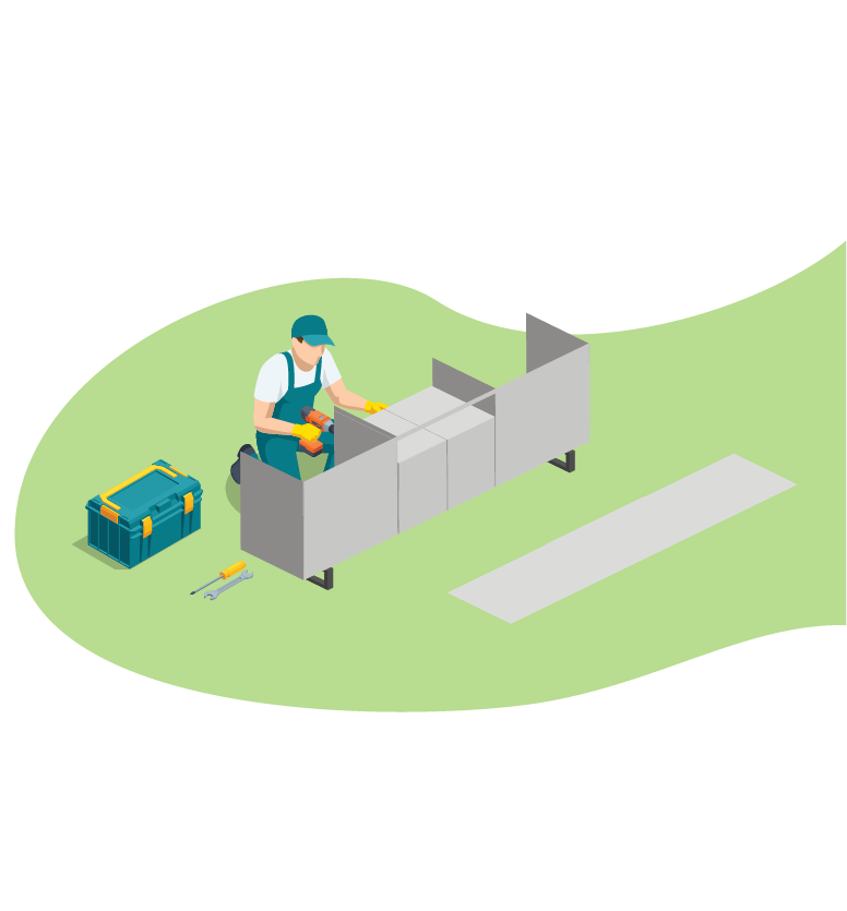 Professional LoadUp assembler putting together a dresser