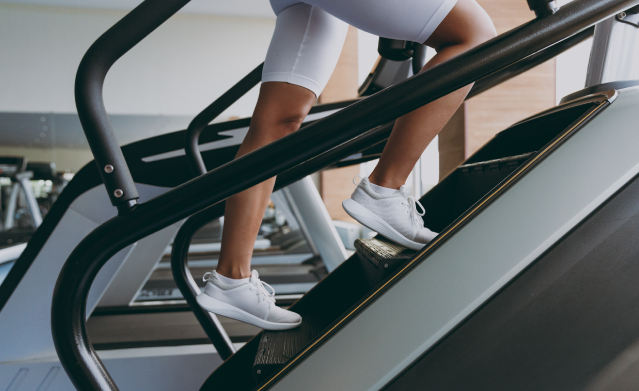 Stair climbing machine in commercial gym ready for removal
