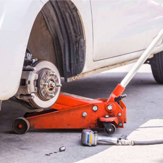 Broken floor jack ready for local removal pros to haul it away