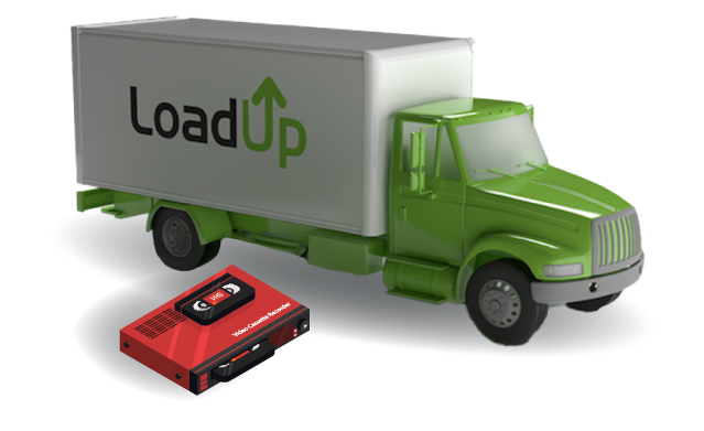 VCR next to junk removal truck ready for removal