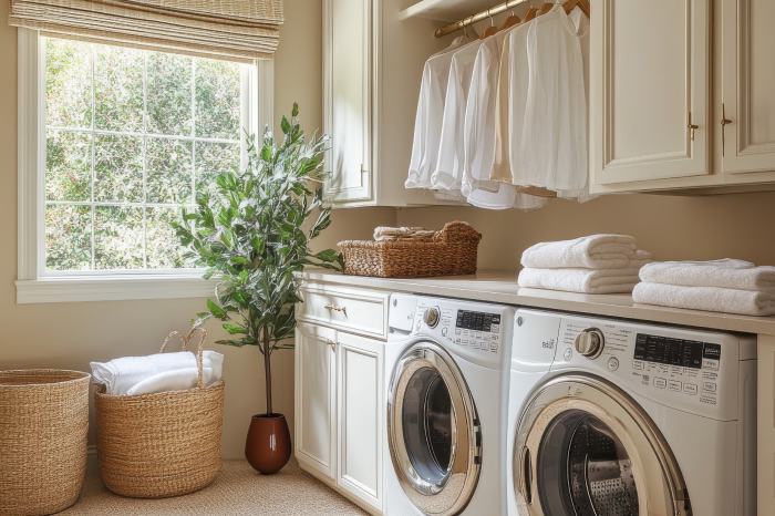 Laundry room with folding station